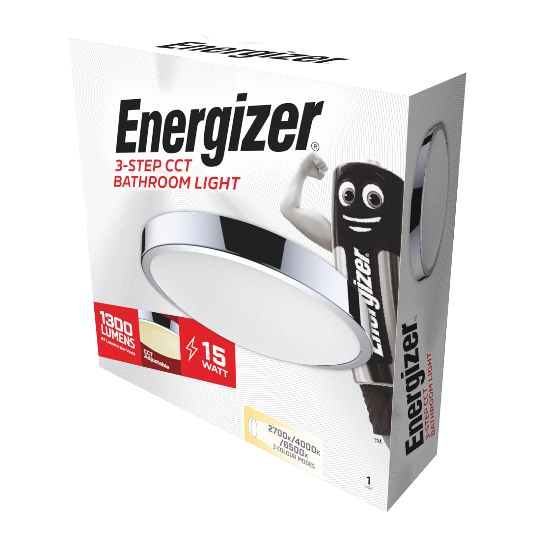 Energizer Deckenleuchte IP20 – 15 W – 1.300 Lumen – CCT